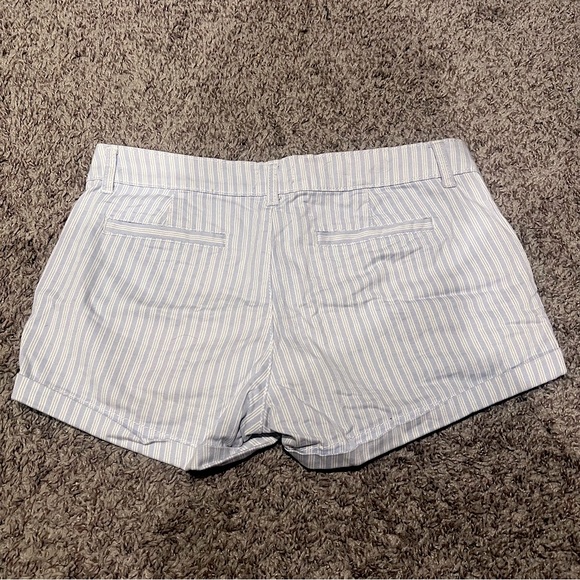 So White/Blue Striped Cotton Shorts - Picture 2 of 6
